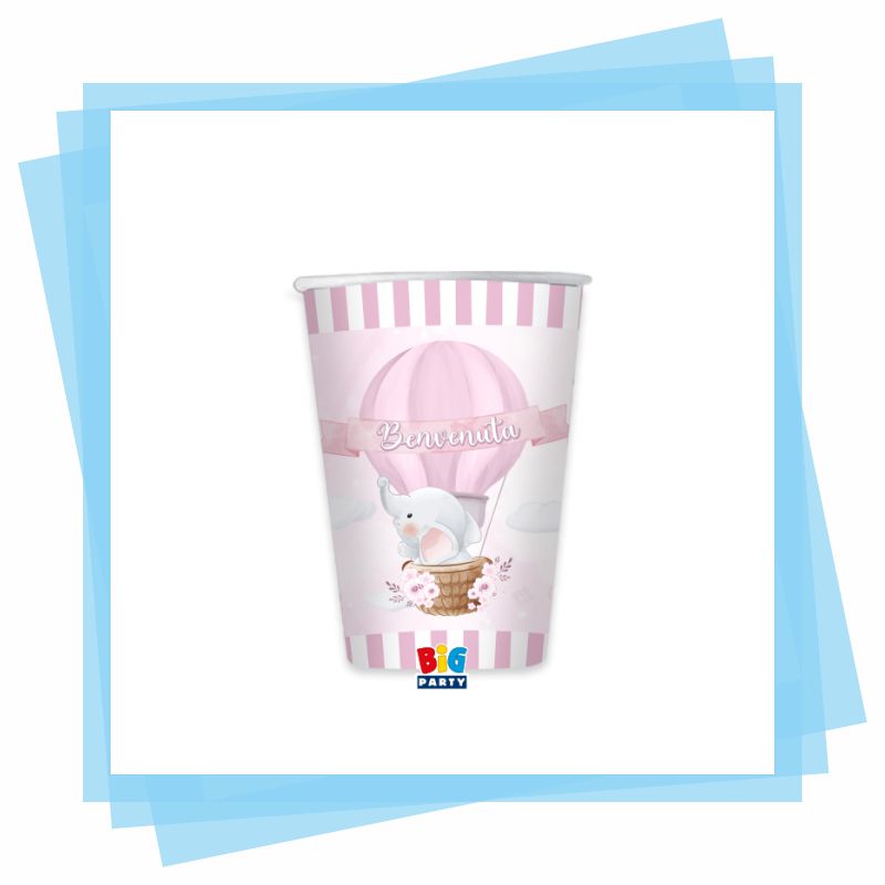 8 Bicchieri Benvenuto/a Rosa / Celeste