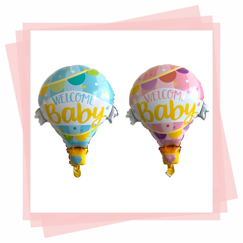 Palloncino Mylar Mongolfiera Welcome Baby Rosa/Celeste