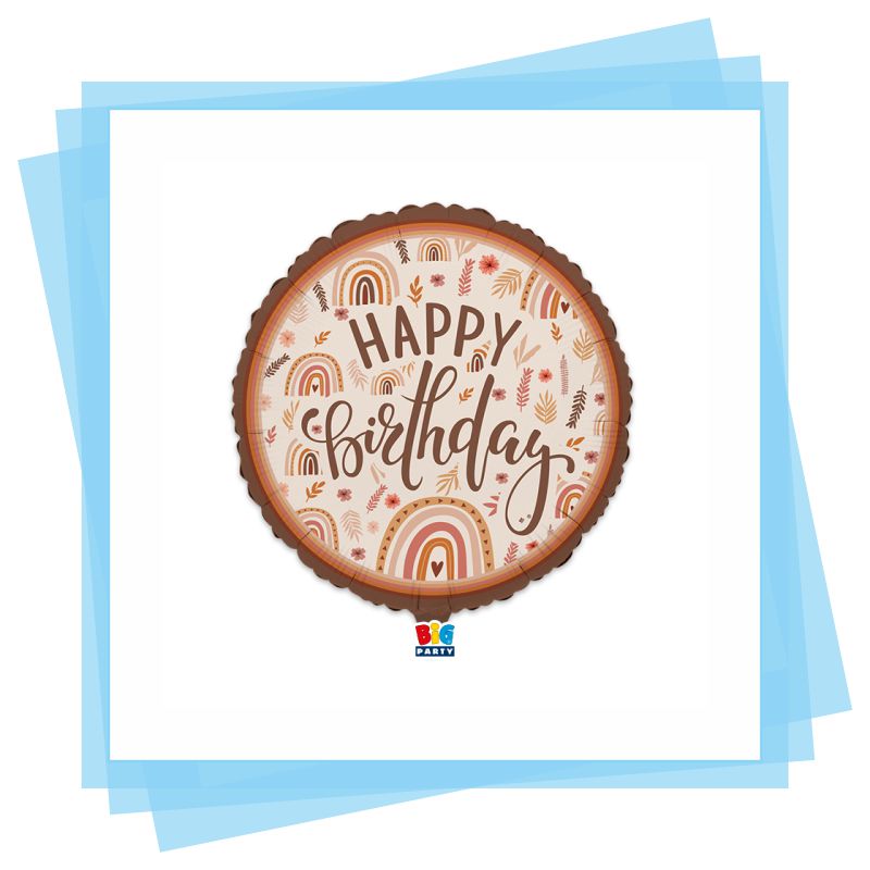 Palloncino Mylar Happy Birthday Boho